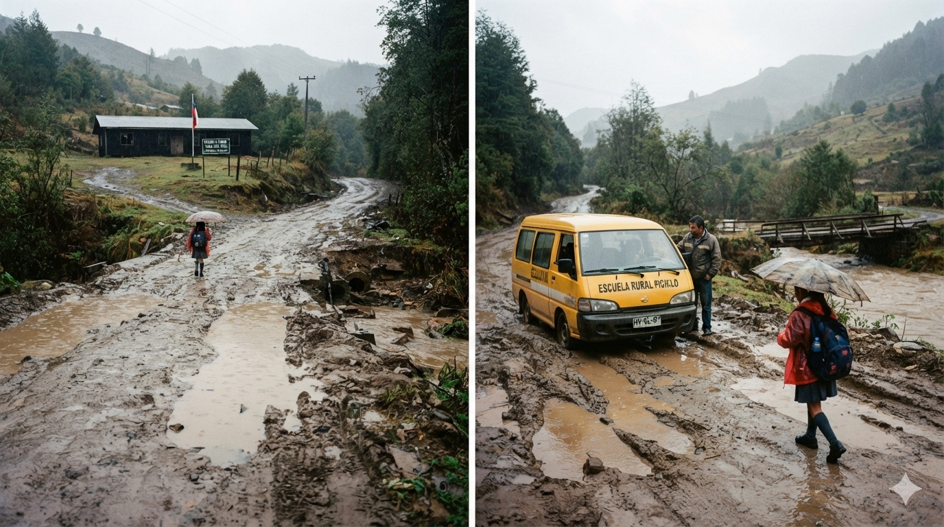 Caminos de ripio y aulas vacías: El impacto de la precariedad vial en el derecho a la educación en la Provincia de Arauco